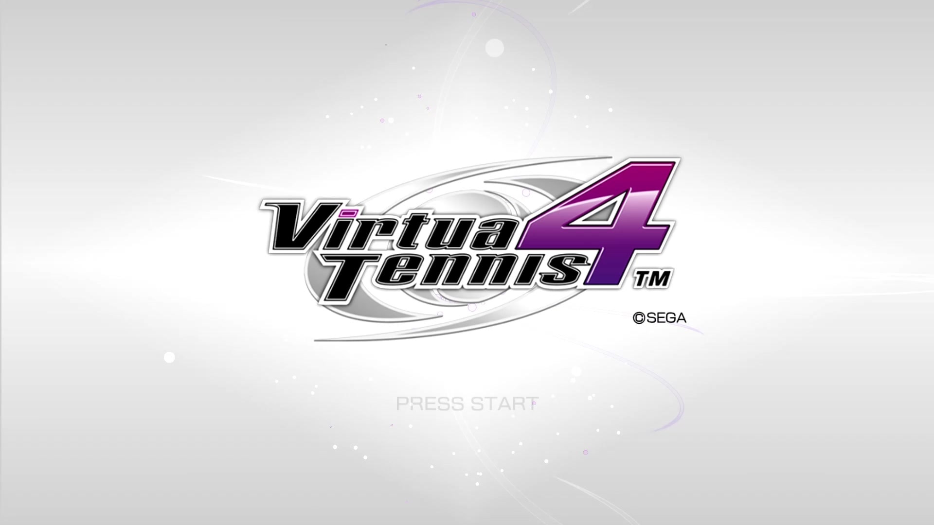 Virtua Tennis 4 title screen for Xbox 360
